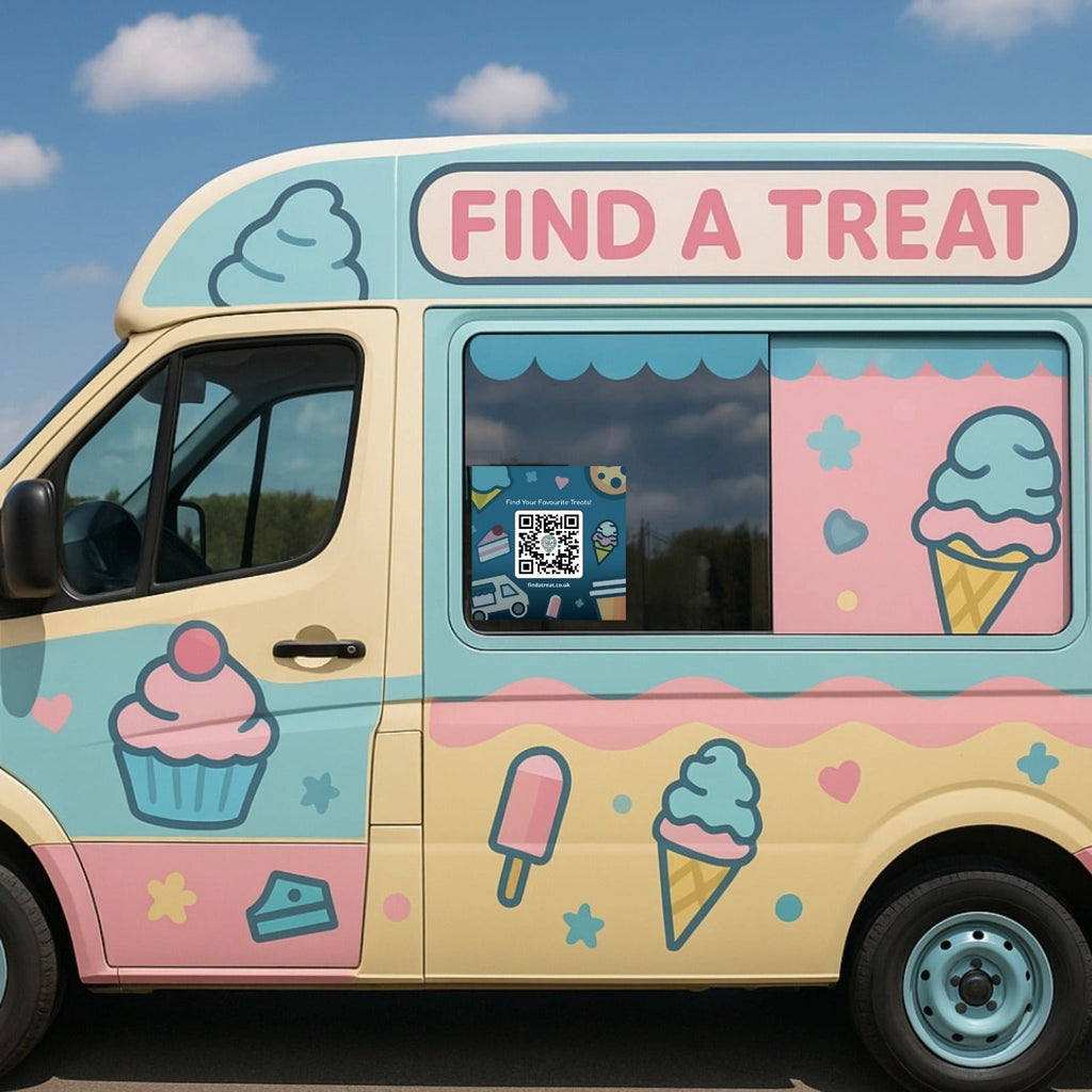 Find a Treat Gradient Blue Van Sticker