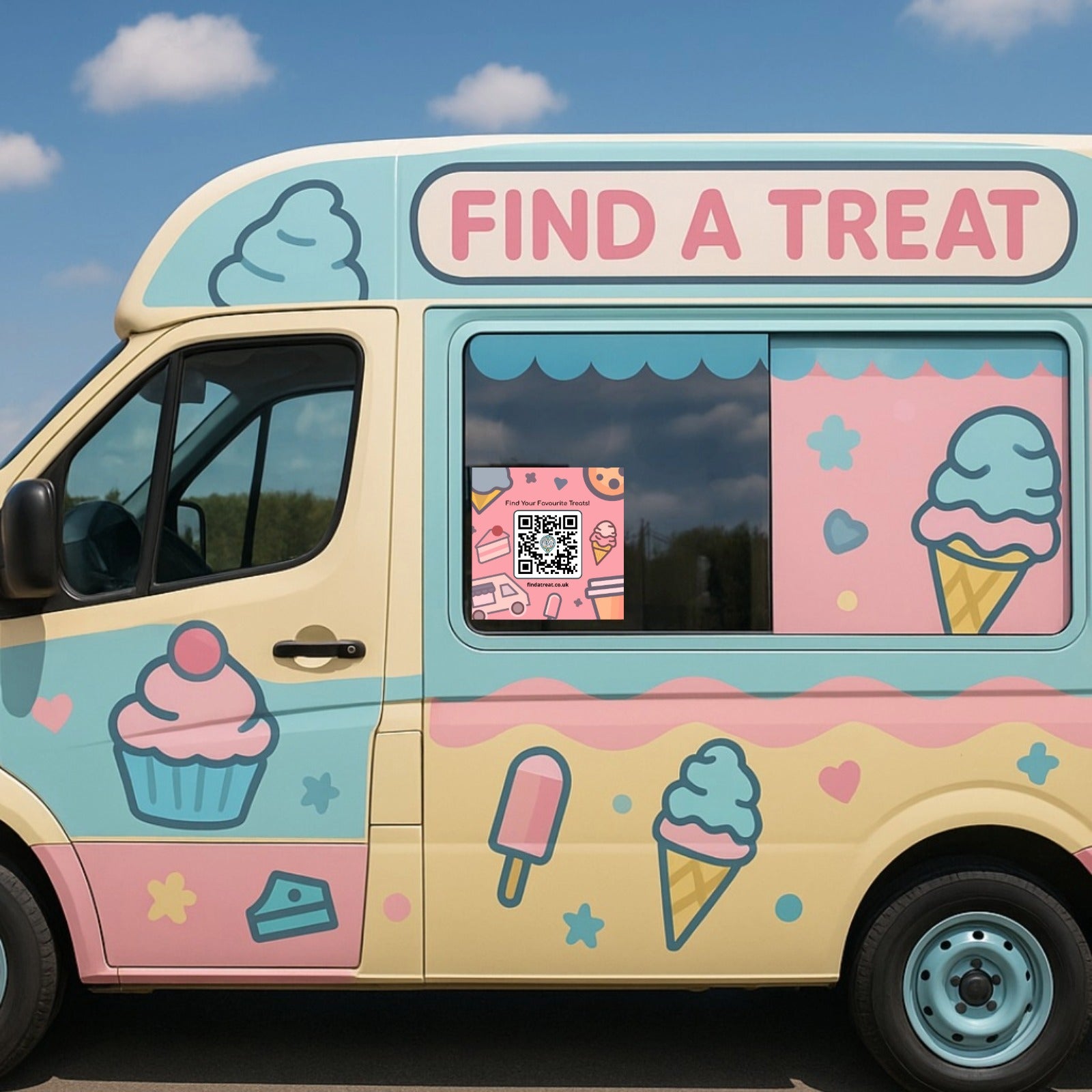 Find a Treat Strawberry Van Sticker