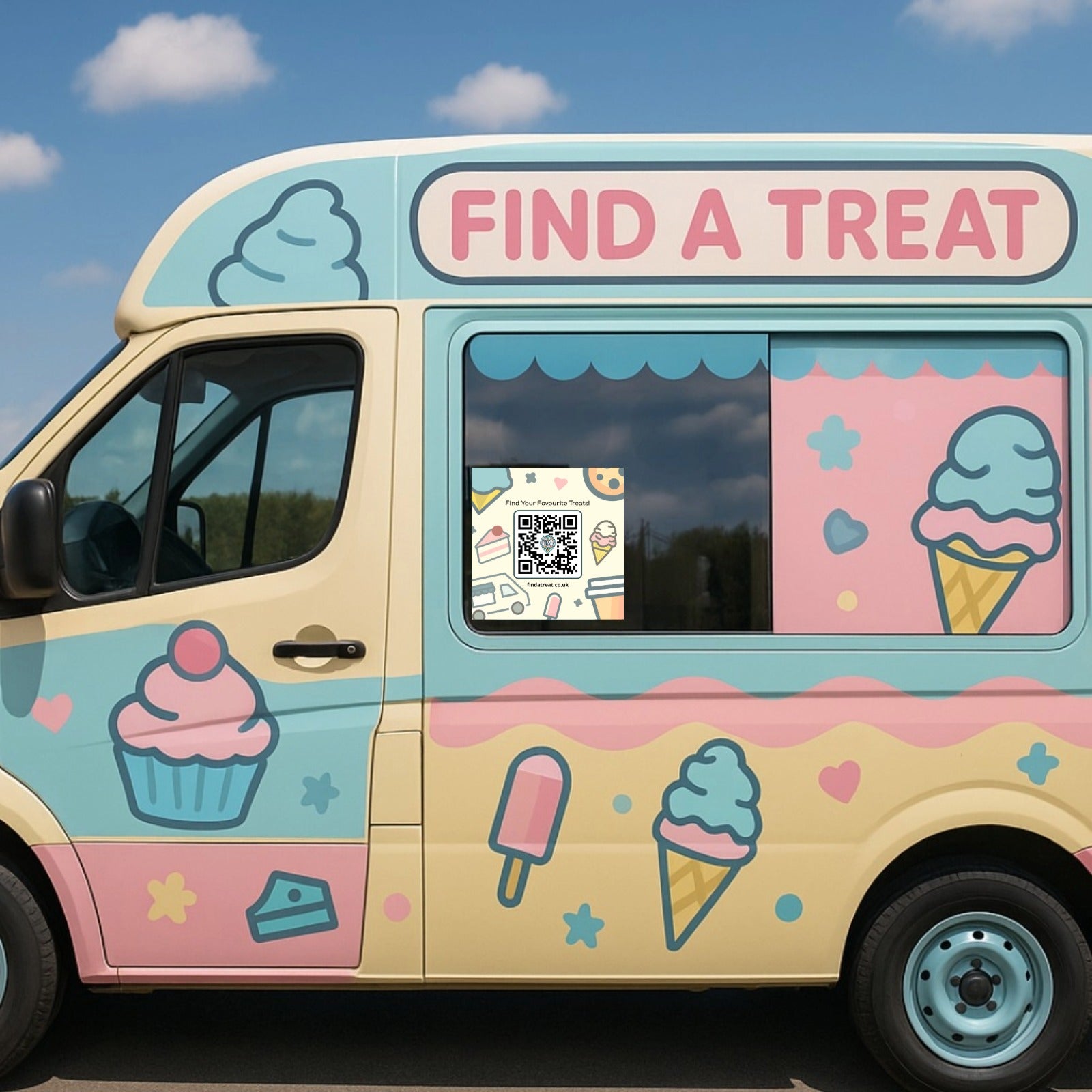 Find a Treat Vanilla Van Sticker